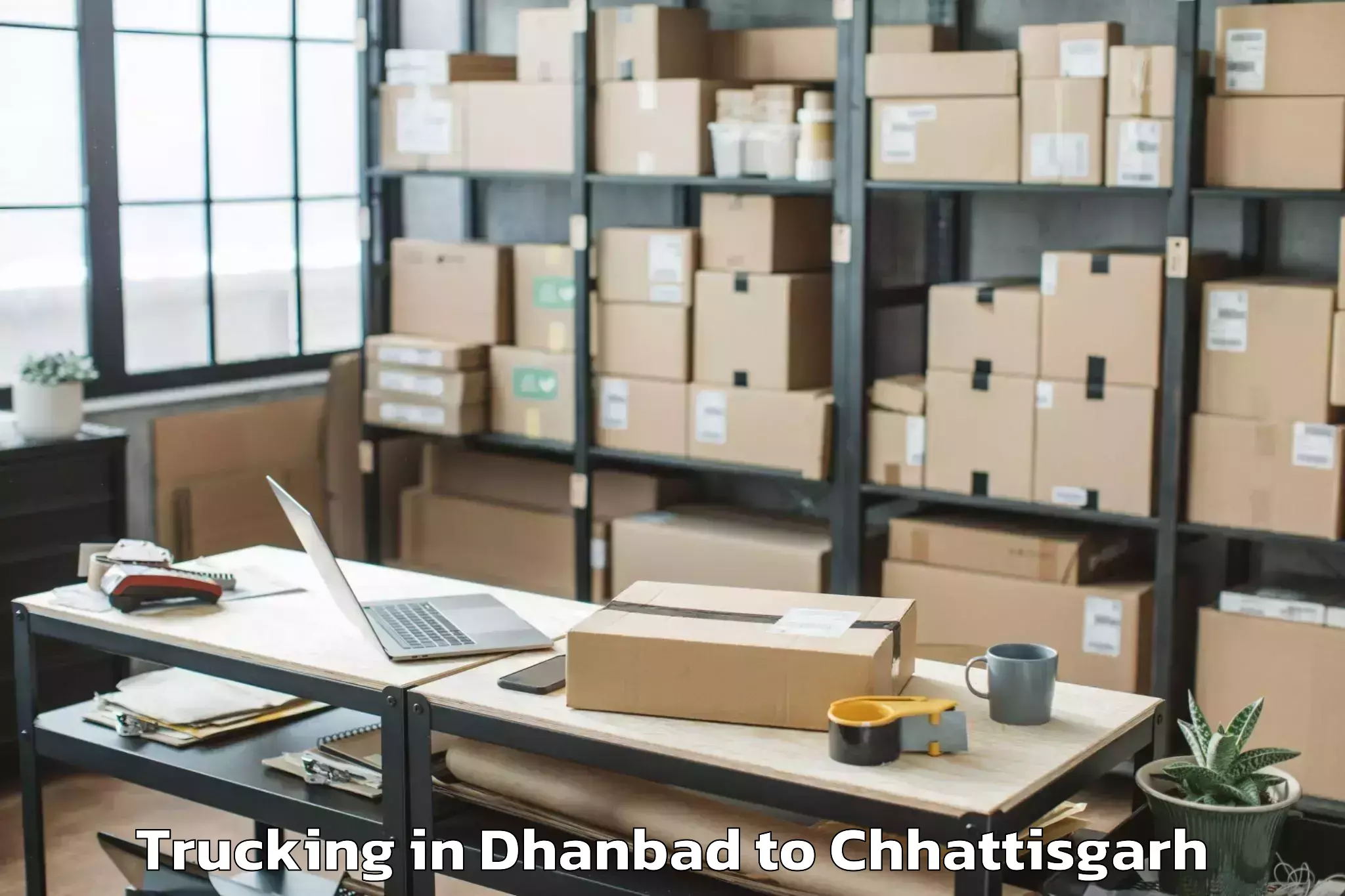 Book Dhanbad to Kurud Trucking Online